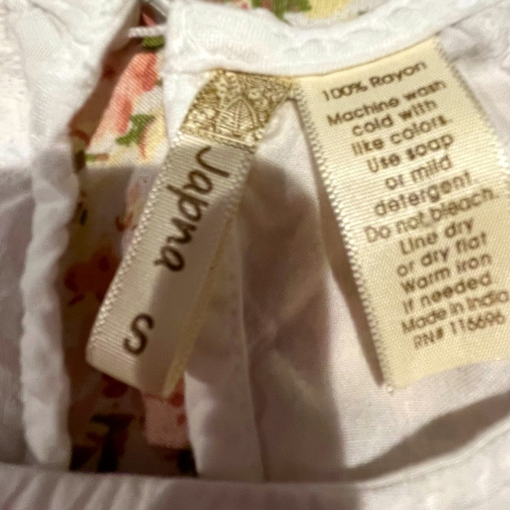 White Japna shirt size (s) embroidered